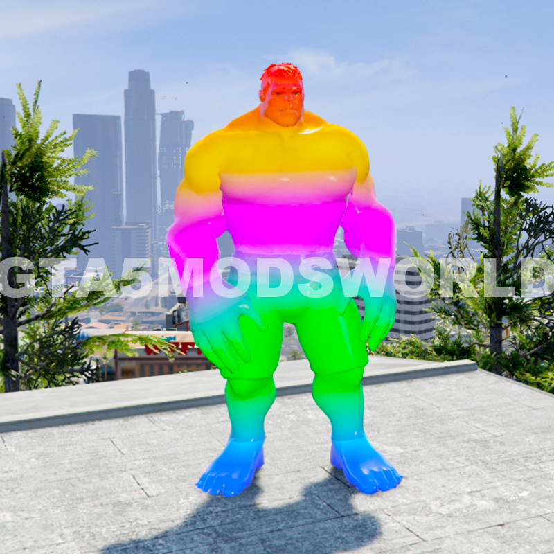 GTA 5 Mods HULK RAINBOW COLOUR