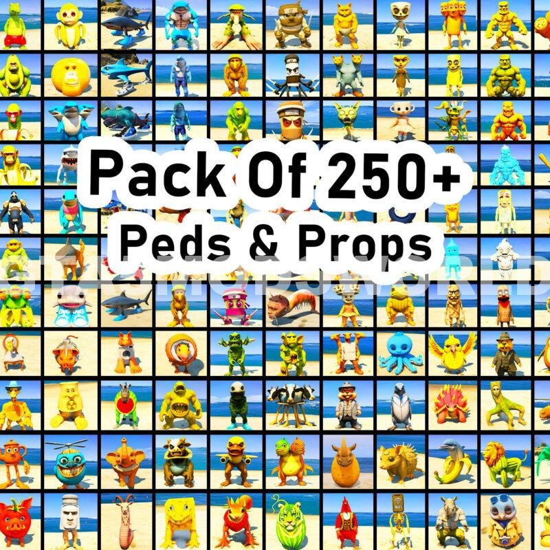 All Brainrot (Pack Of 250+Peds & Props)