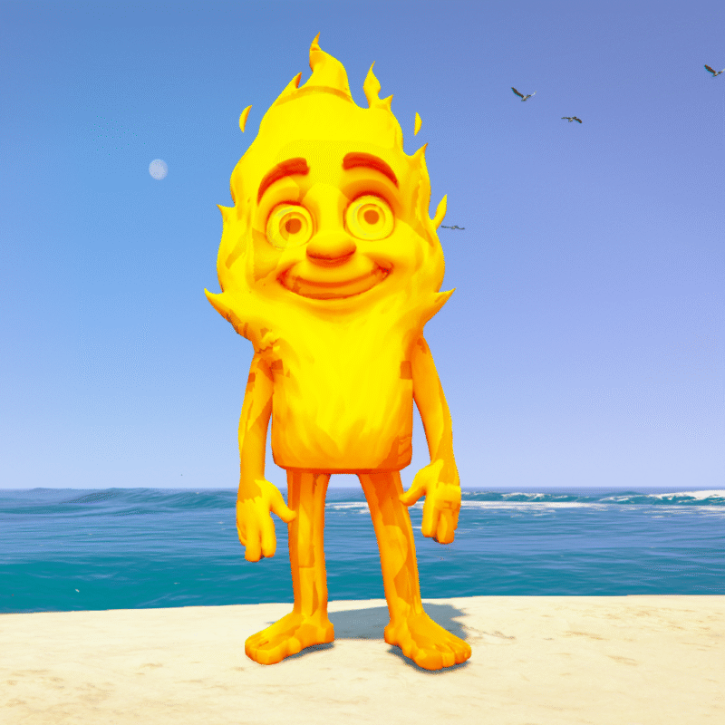 Fire Tung Tung Tung Sahur New GTA 5 Mods ( 2 Sizes)