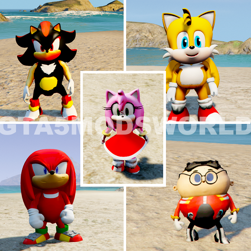 GTA 5 Mods Sonic Baby ( Pack of 5 Peds)