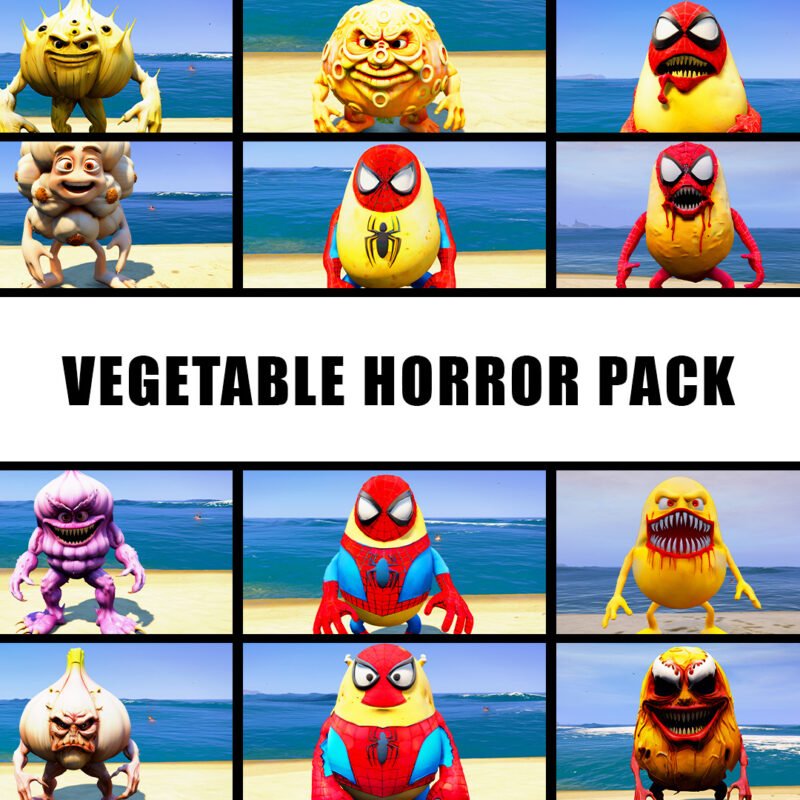 Horror Vegetable GTA 5 Mods ( Pack of 22 Peds)