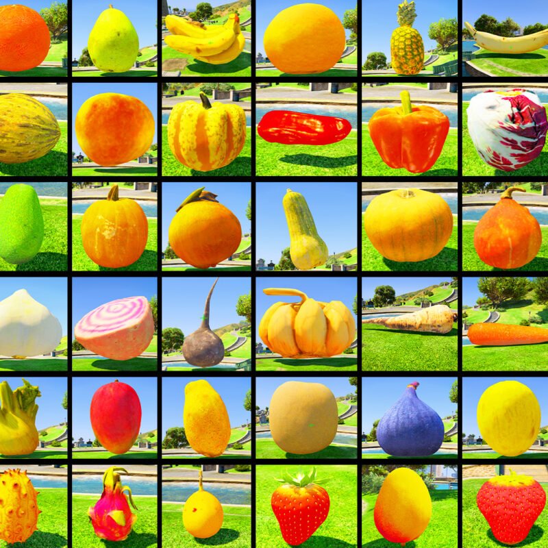 Vegetable and Fruits GTA 5 Props ( Pack of 65+ Props)