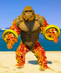 Gorilla King Kong Upgrading in Gold 3 GTA 5 Mods