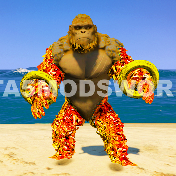 Gorilla King Kong Upgrading in Gold 3 GTA 5 Mods