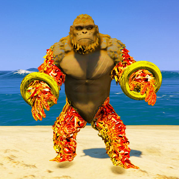Gorilla King Kong Upgrading in Gold 3 GTA 5 Mods