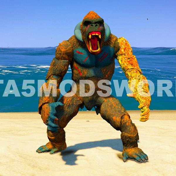 Gorilla King Kong Upgrading in Gold GTA 5 Mods