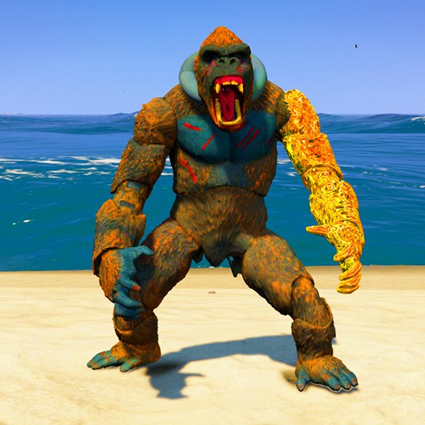 Gorilla King Kong Upgrading in Gold GTA 5 Mods