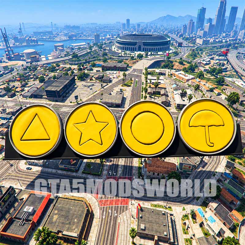 Giant Squid Game Dalgona Cookie Pack of 4 GTA5 MODS
