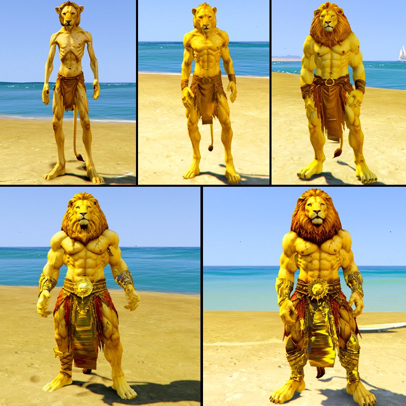 Upgrading Weak To Strong Lion Pack GTA 5 Mods