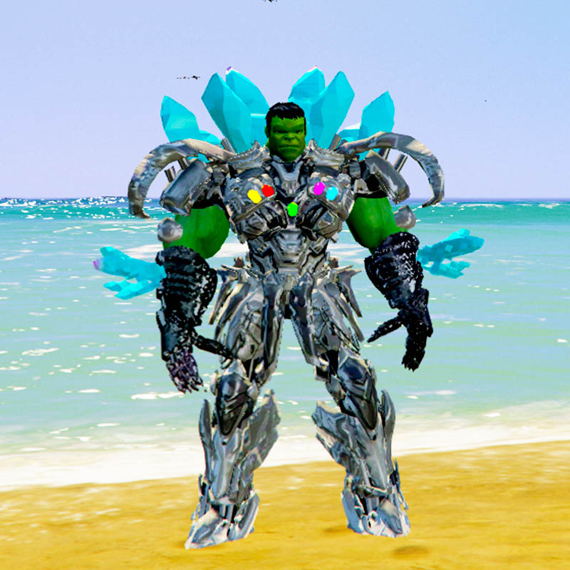 Crystal Hulk 5 GTA5 Mod Character Skin