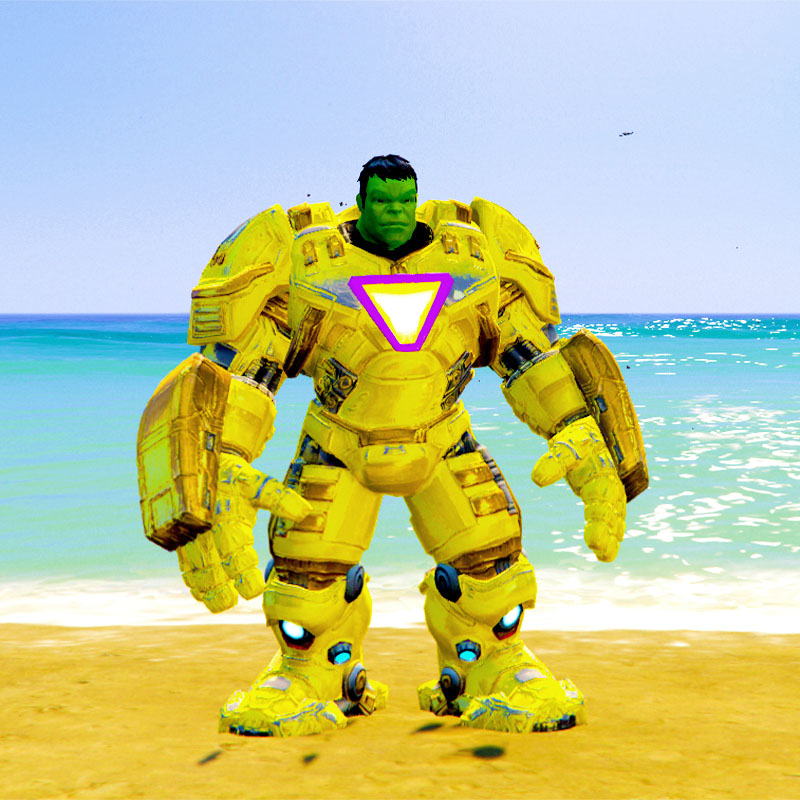 Golden Hulk Buster GTA5 Mod Character Skin