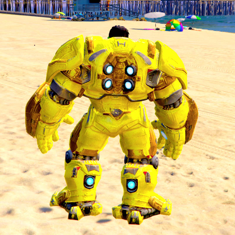 Golden Hulk Buster GTA5 Mod Character Skin