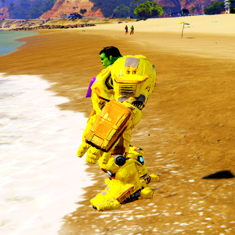 Golden Hulk Buster GTA5 Mod Character Skin