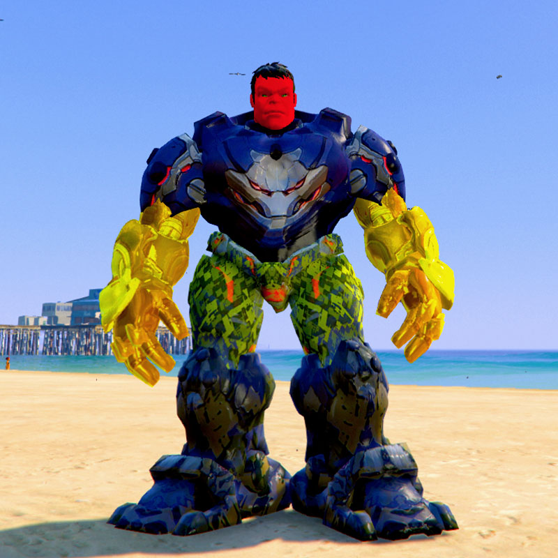 Armored Red Hulk Buster GTA5 Mod Character Skin