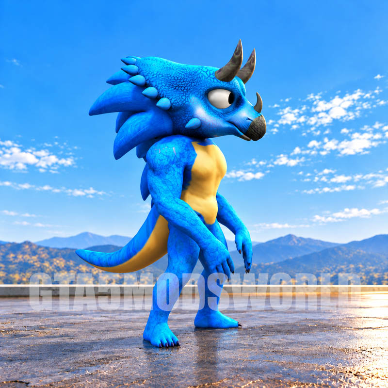 Blue Triceratops Sonic GTA5 MODS