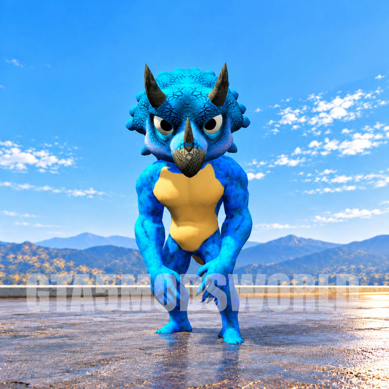 Blue Triceratops Sonic GTA5 MODS