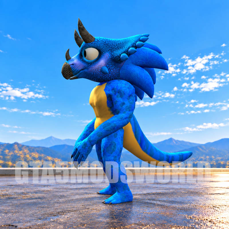 Blue Triceratops Sonic GTA5 MODS
