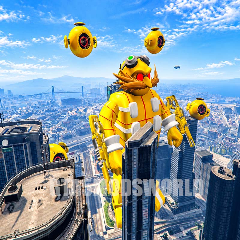 Lego Giant Super Dr Eggman Sonic GTA5 MOD