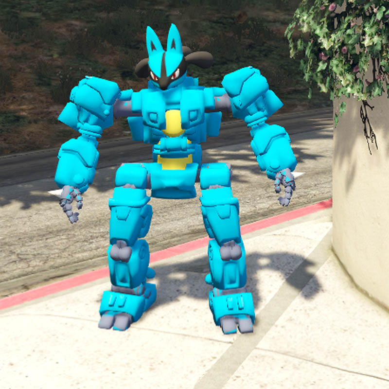 Mecha Blue Lucario GTA5 MODS