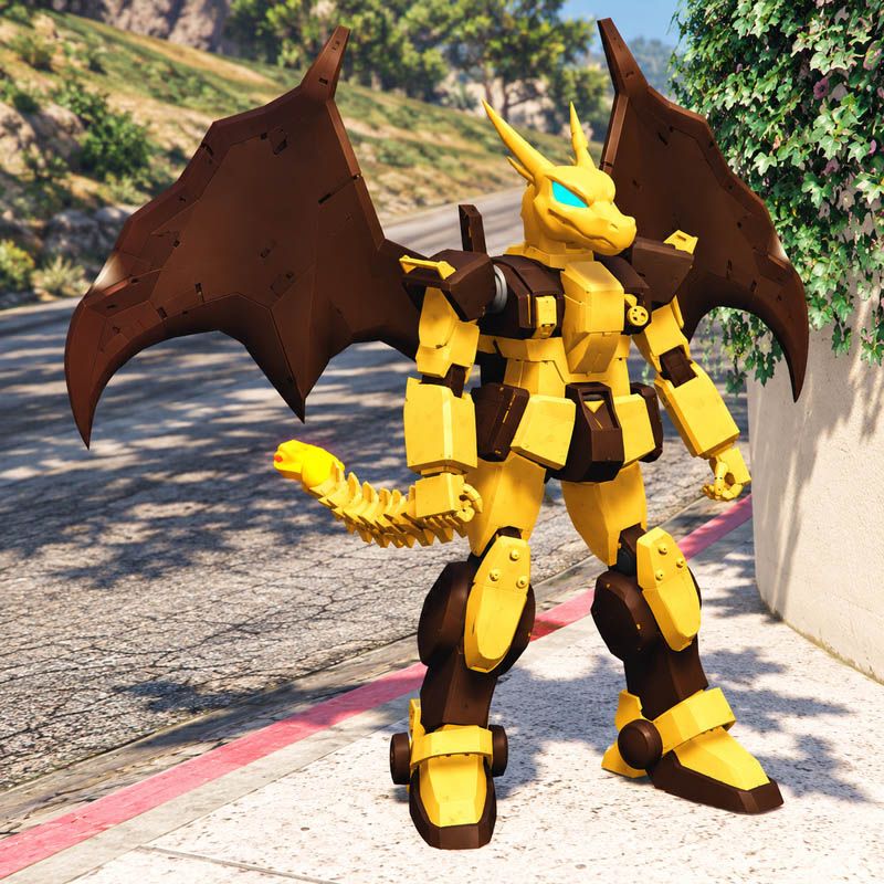 Mecha Golden Charizard GTA5 MODS