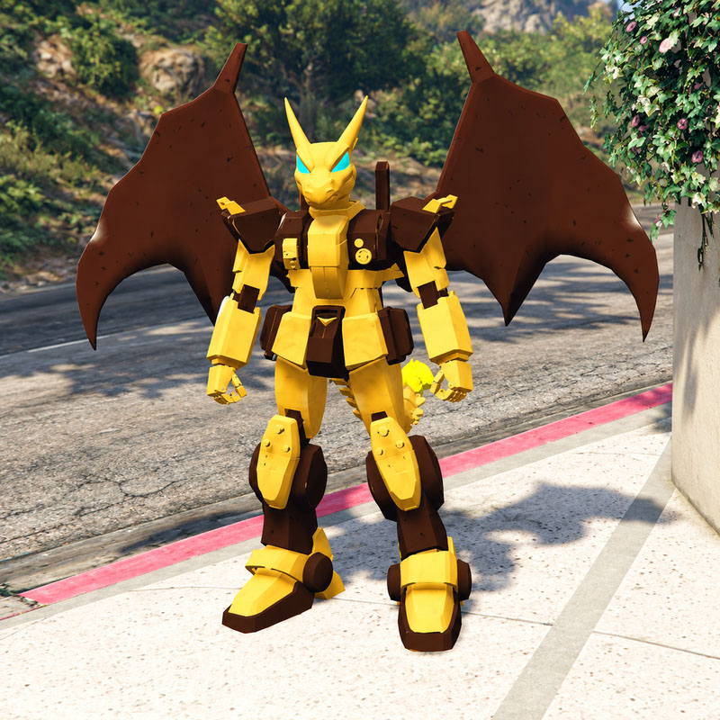 Mecha Golden Charizard GTA5 MODS
