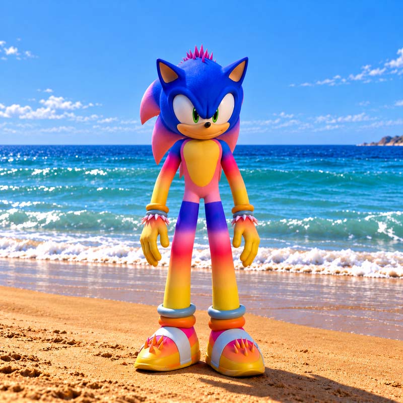 Neon Rainbow Sonic GTA5 MODS
