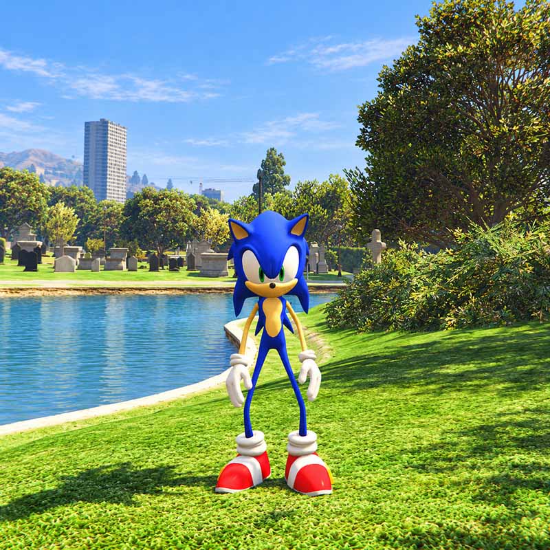 Skinny Sonic the Hedgehog GTA5 MODS