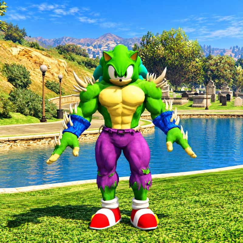 Spike Green Hulk Sonic GTA5 MODS
