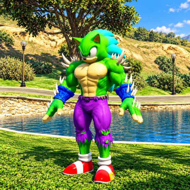 Spike Green Hulk Sonic GTA5 MODS